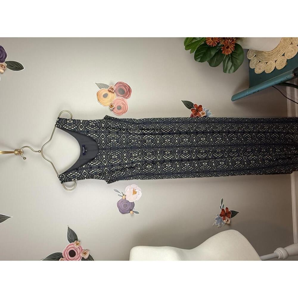 Madewell 1937 Charcoal Gray Geometric Print Sleeveless Maxi Dress - Size - Small